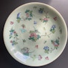 Chinese antique celadon canton butterfly plate, 19th c #1571