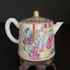 Chinese Antique rose mandarin teapot 19th century #1572