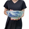 Chinese antique underglazed blue and white large bowl, Jiaqing 19th c #1565