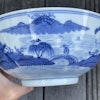 Chinese antique underglazed blue and white large bowl, Jiaqing 19th c #1565