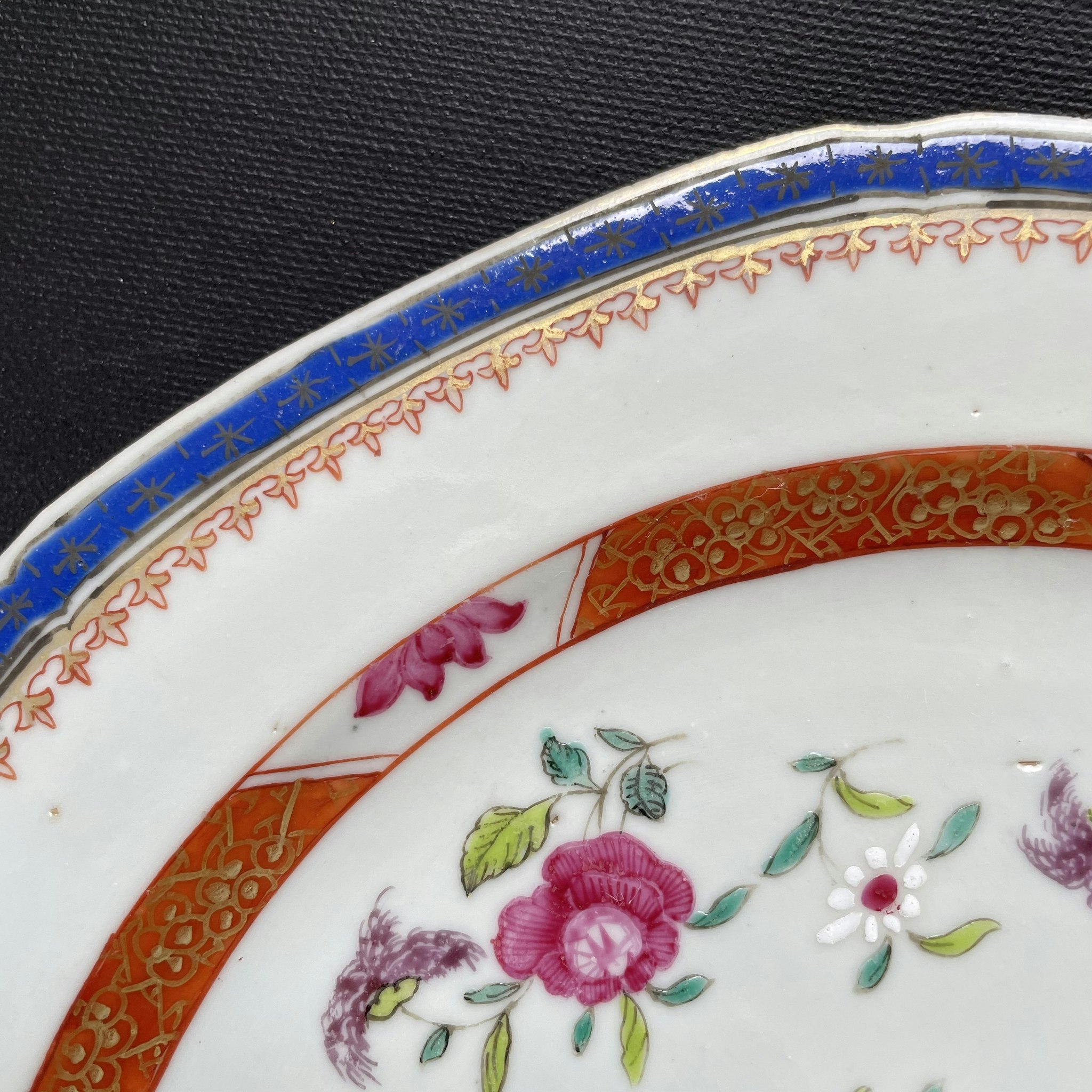 Chinese Antique famille rose plate, Qianlong, 18th c #1549