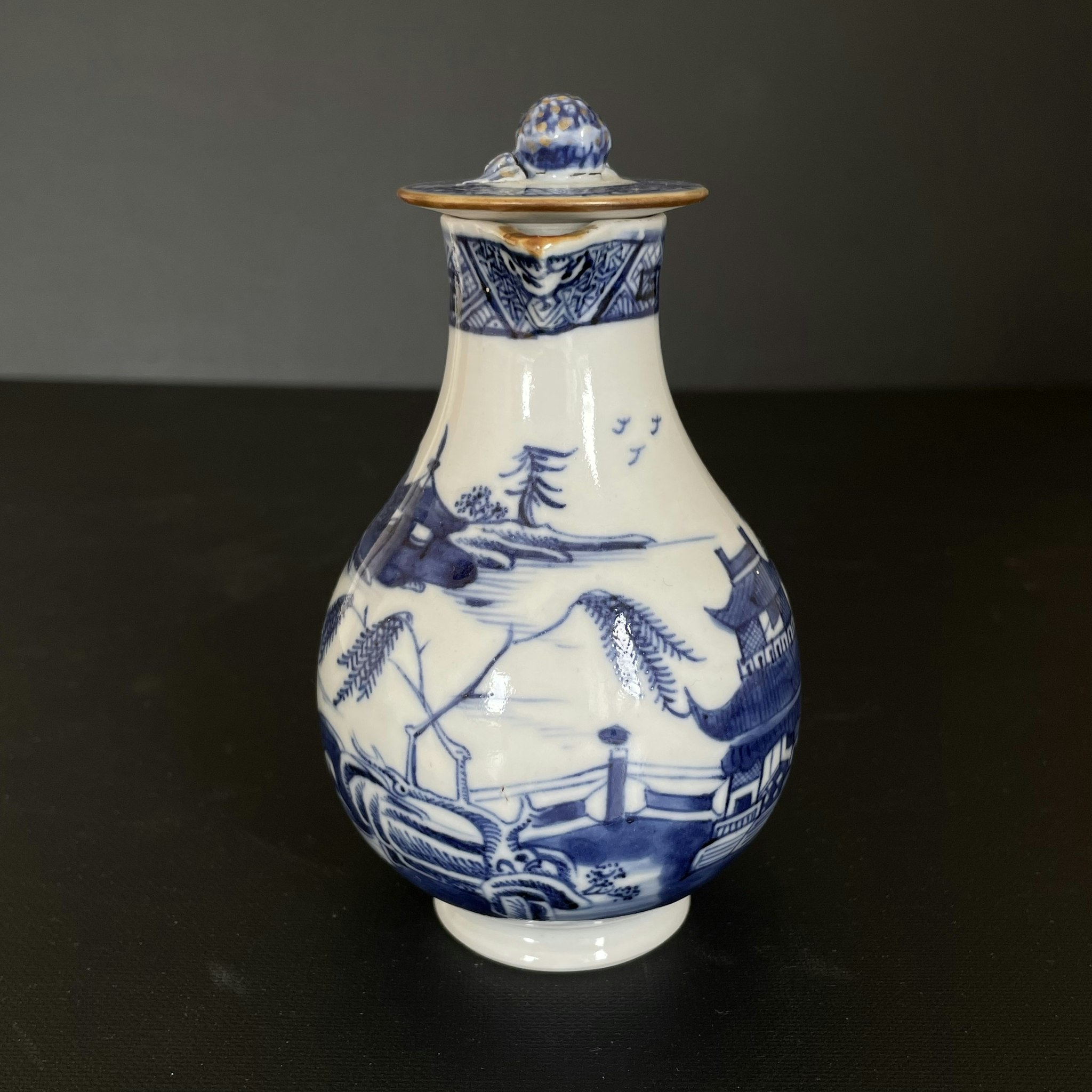 Chinese Antique blue and white creamer, Qianlong 18th c #1580