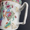 Chinese antique rose mandarin tankard cup, Qing Dynasty Mid 19th c #1579