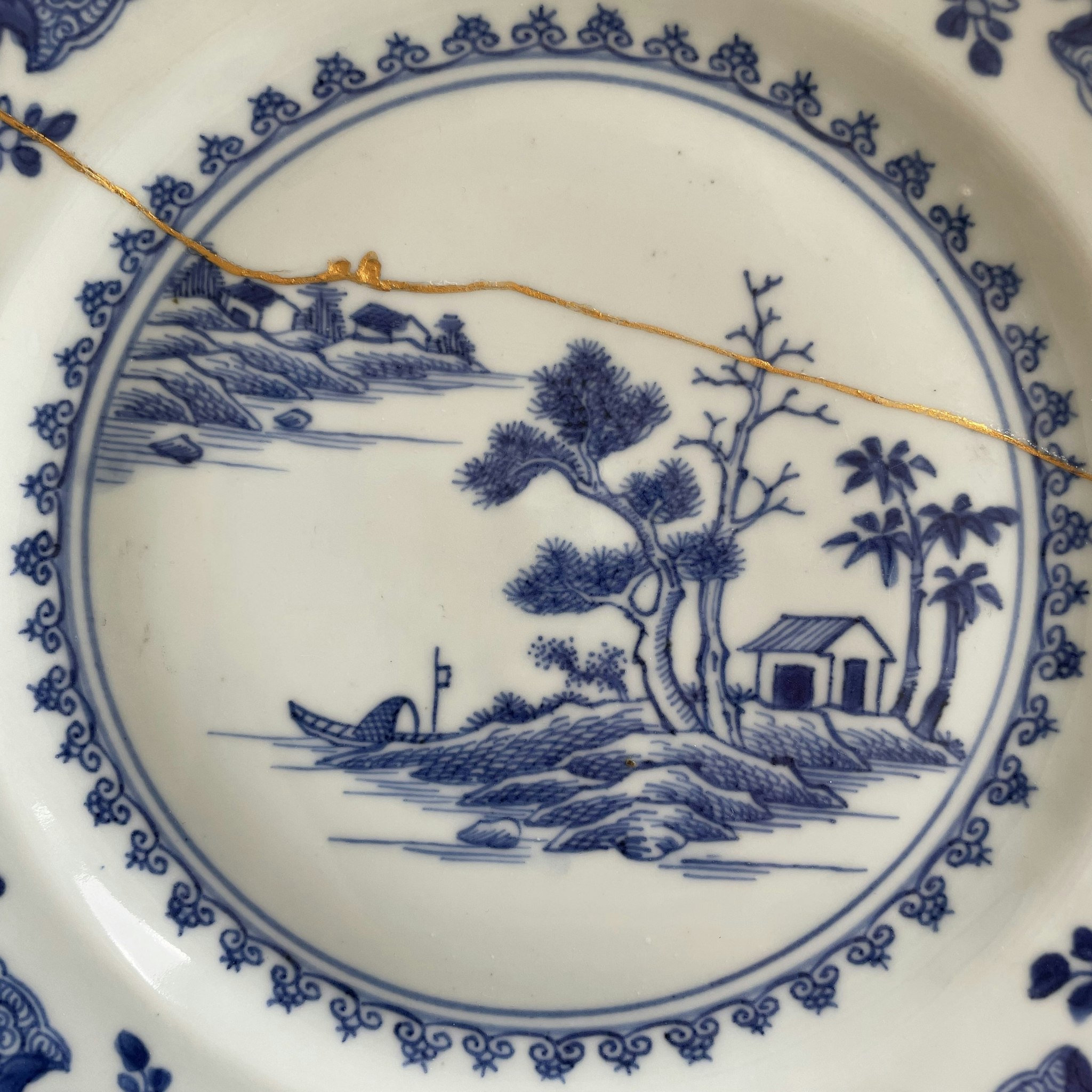 Two Chinese Antique plates, Qianlong period, 18th c #1601, 1602