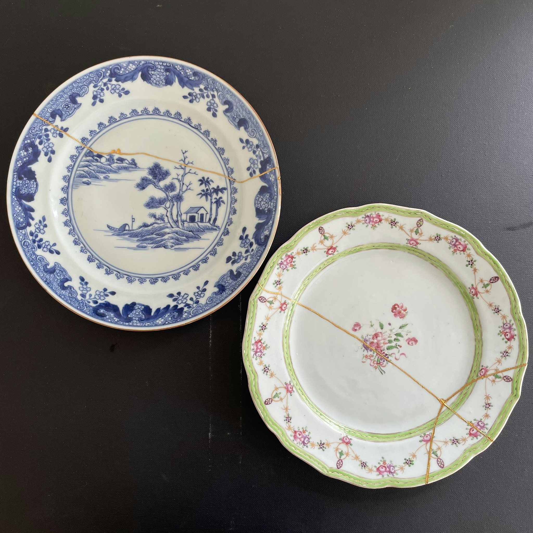 Two Chinese Antique plates, Qianlong period, 18th c #1601, 1602