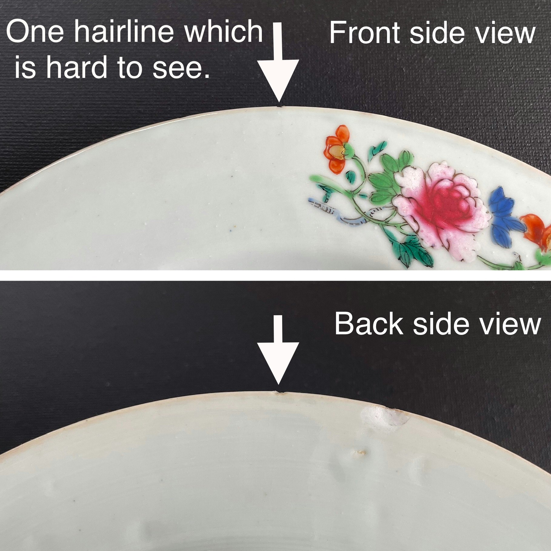 Chinese Antique porcelain plate first half of 18th C , Qianlong #1605
