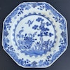 Chinese Antique blue and white porcelain plate 18th C Qianlong period #1619