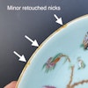 Chinese antique celadon canton butterfly plate, 19th c #1622