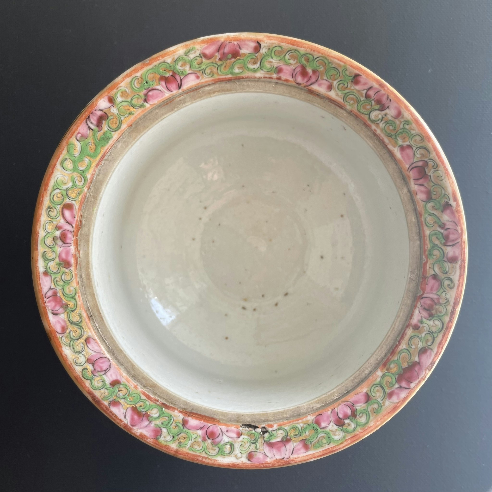 Chinese Antique rose mandarin Bowl / Pot 19th century #1620