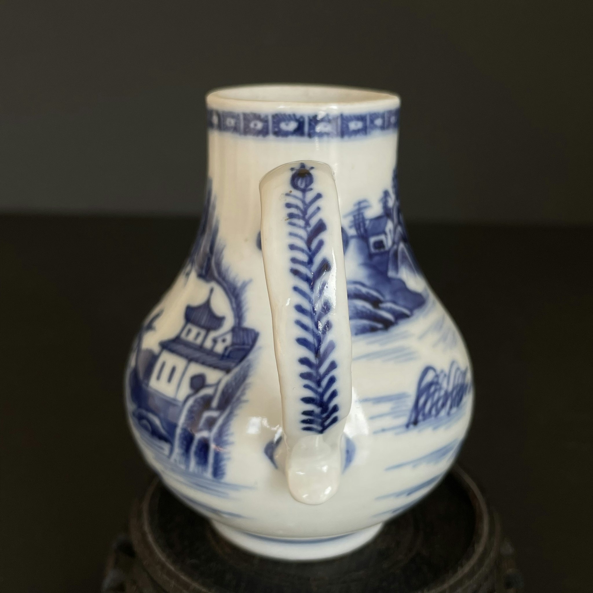 Chinese Antique blue and white creamer, Qianlong 18th c #1636