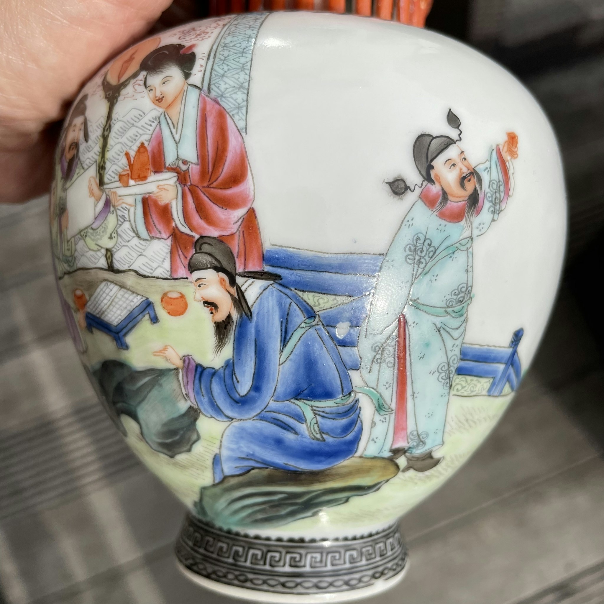 Vintage Chinese porcelain vase / censer, mid 20th c #1637
