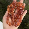 ANTIQUE NATURAL AMBER FACETED BEAD NECKLACE 62g FROM DENMARK 1950's