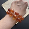 ANTIQUE NATURAL AMBER FACETED BEAD NECKLACE 62g FROM DENMARK 1950's