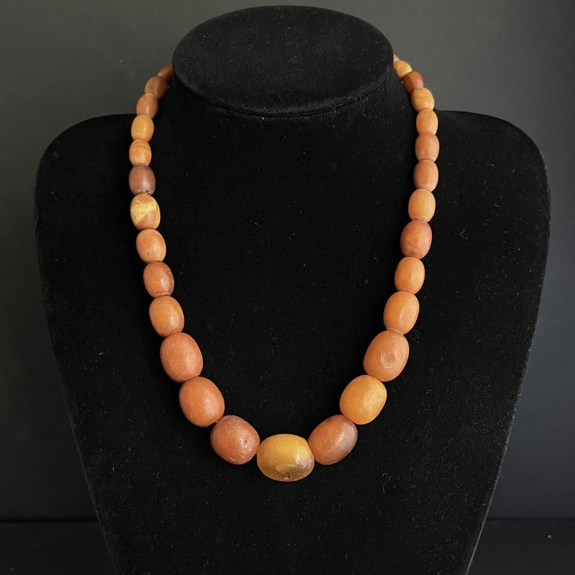 Antique Natural Amber necklace baltic amber egg yolk butterscotch Danish 48g