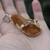 Natural amber pendant with 925 silver baltic amber Scandinavian Swedish design