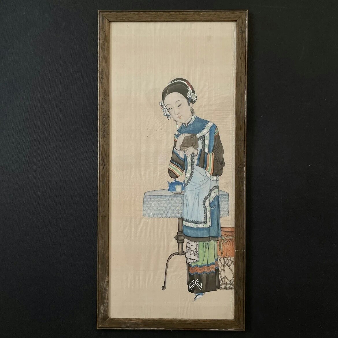 Antique Chinese painting on silk, Qing Dynasty #1272