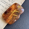 Unique Viking Runes natural amber pendant Danish design hand carved Alphabet F