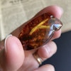 Unique Viking Runes natural amber pendant Danish design hand carved Alphabet K