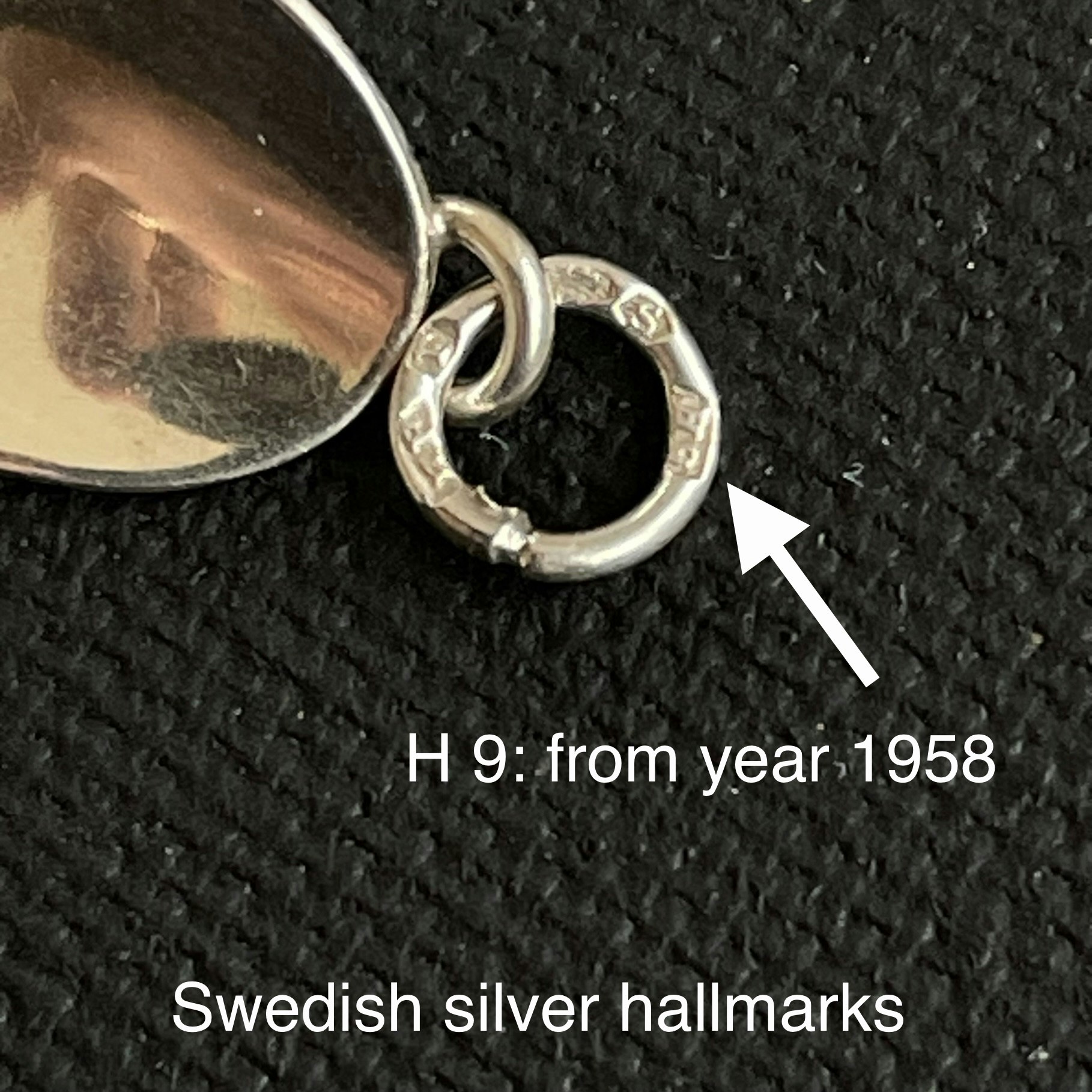 Vintage Scandinavian Swedish design solid 830 silver necklace choker 50's #1657