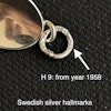 Vintage Scandinavian Swedish design solid 830 silver necklace choker 50's #1657
