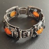 Natural Amber Antique bracelet bangle brooch sterling silver danish design 60g