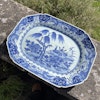 Chinese Antique blue and white porcelain platter, 18th C Qianlong period #1470