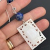 Unique earrings Chinese antique mother of pearl gaming counters chips tokens #1663