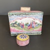 Chinese Antique Canton Enamel tea caddy , 18th c Qianlong Period #1670