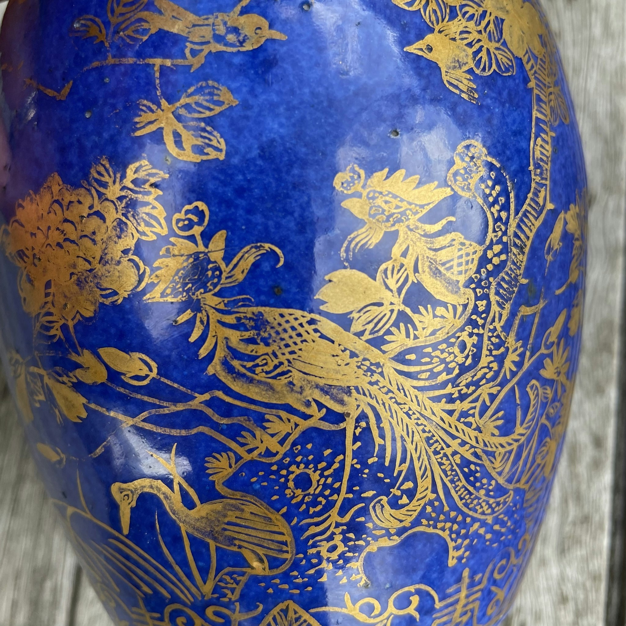 Chinese Antique Porcelain Jar In Powder Blue, Kangxi Style, 18th century #1672