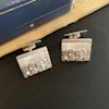 Vintage modernist design 1950's solid 830 silver cufflinks Swedish hallmarked #1682