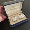 Vintage modernist design 1950's solid 830 silver cufflinks Swedish hallmarked #1682