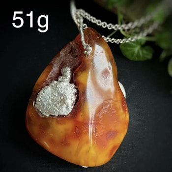 Unique Design Natural Amber Pendant Danish Amber Hand Polished 51g