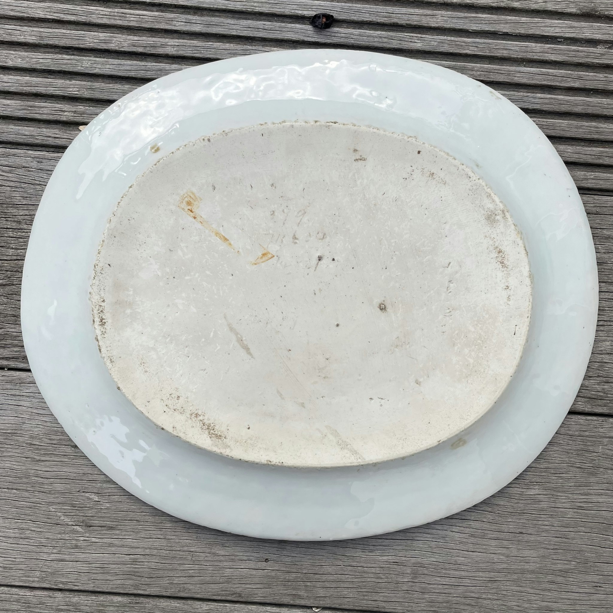 Chinese antique platter in blue and white, Qianlong period #1700