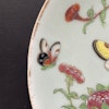 Chinese antique celadon canton butterfly and bird plate, 19th c #1707