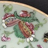 Chinese antique celadon canton butterfly and bird plate, 19th c #1708