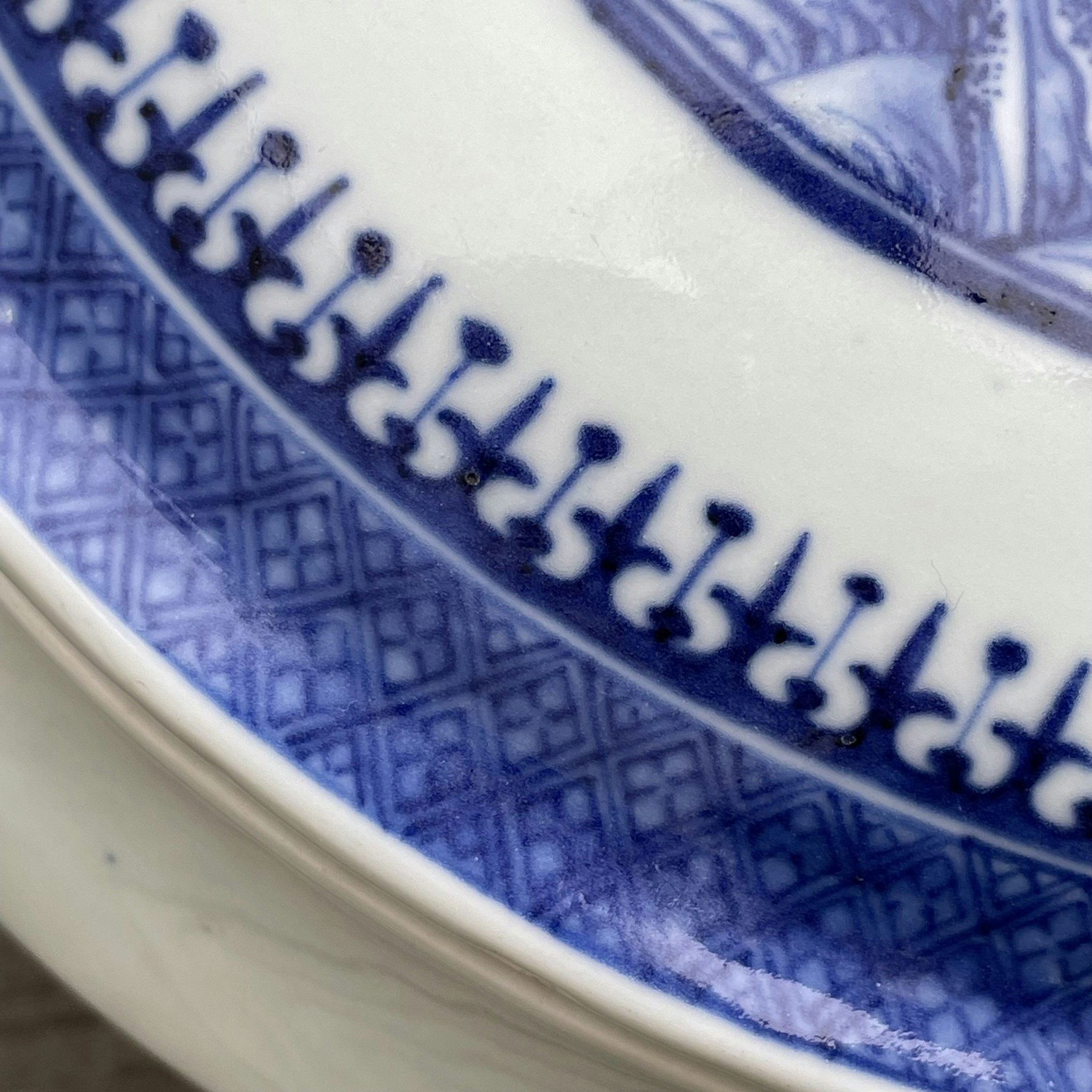 Chinese antique underglazed blue and white Tureen, Deer, Qianlong Period 鹿 岁寒三友 #1710