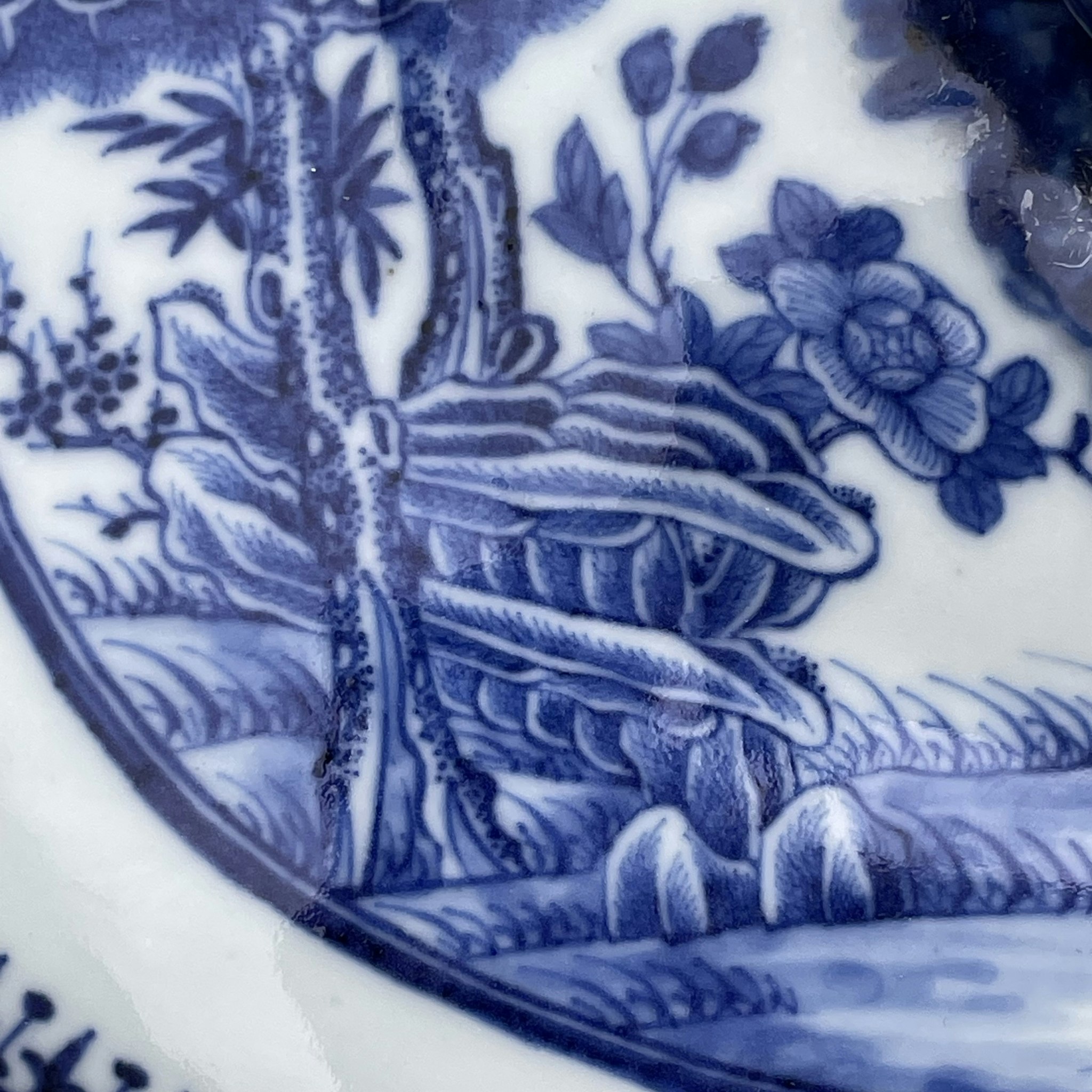 Chinese antique underglazed blue and white Tureen, Deer, Qianlong Period 鹿 岁寒三友 #1710