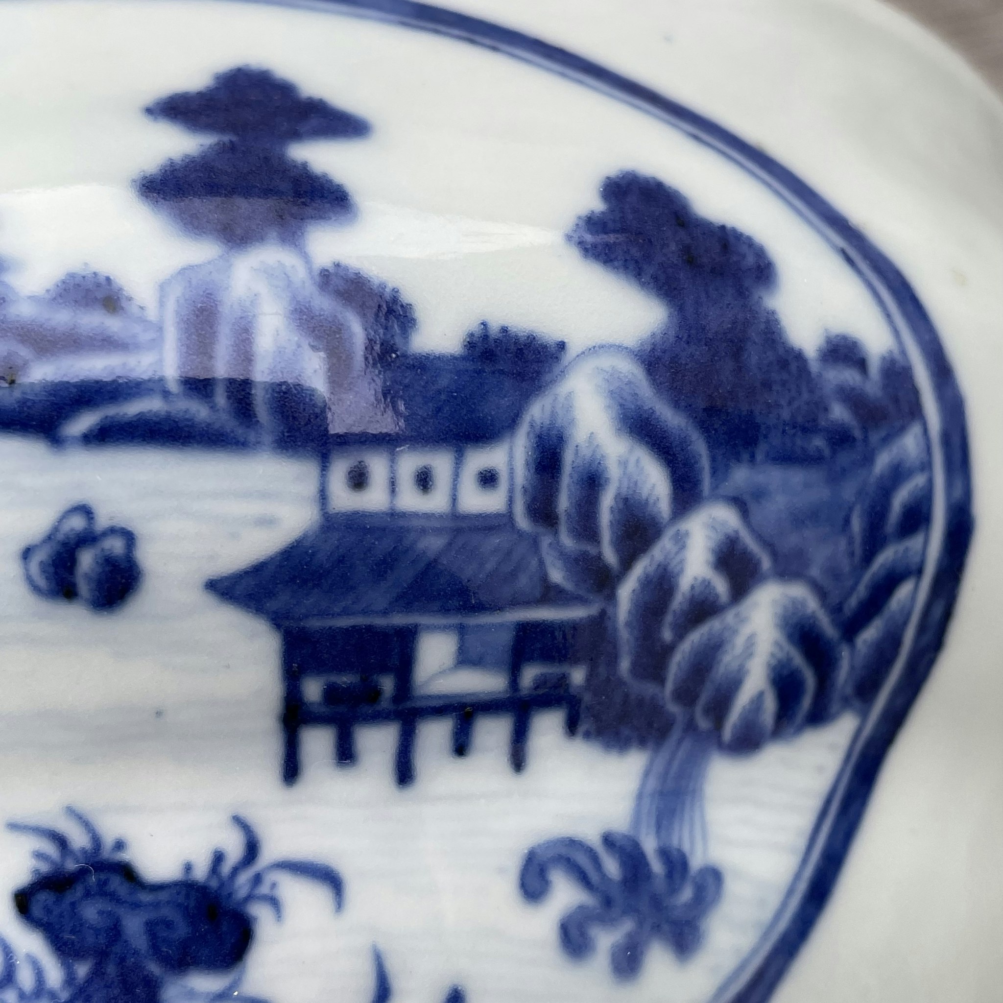 Chinese antique underglazed blue and white Tureen, Deer, Qianlong Period 鹿 岁寒三友 #1710