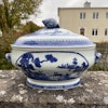 Chinese antique underglazed blue and white Tureen, Deer, Qianlong Period 鹿 岁寒三友 #1710