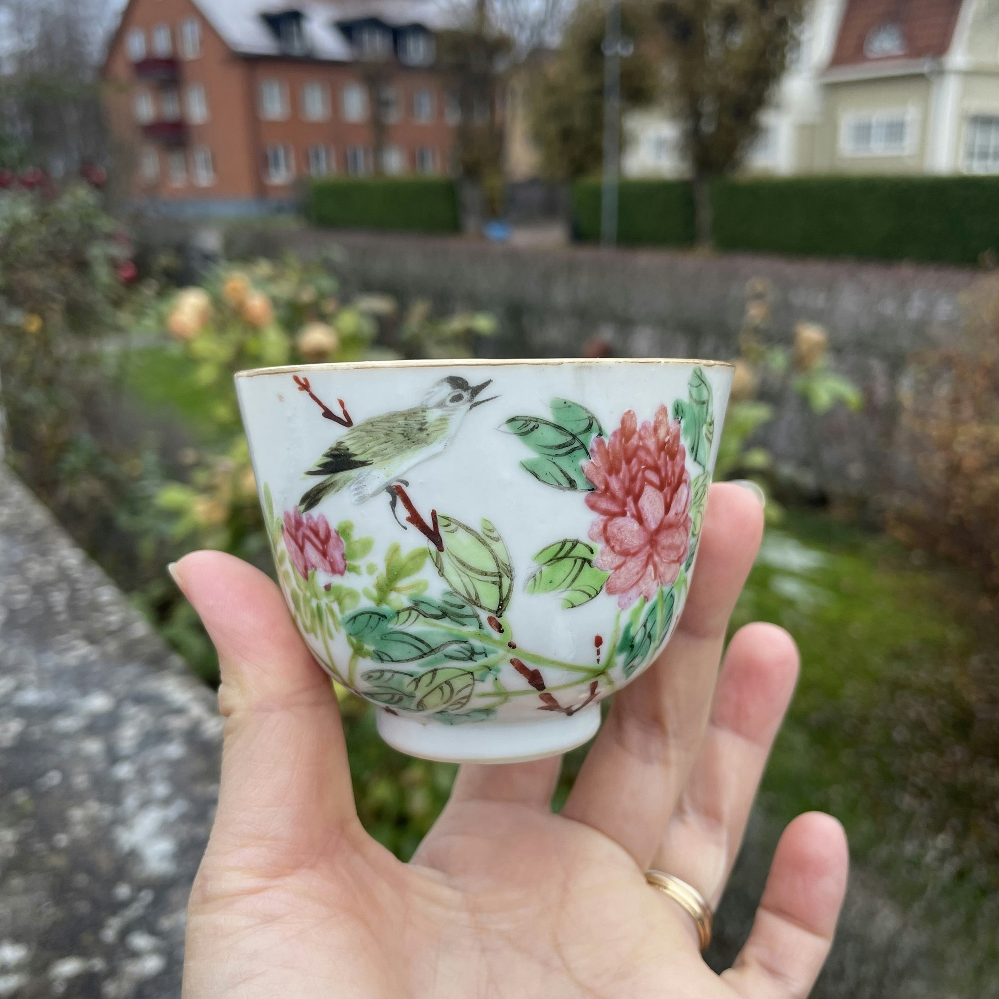 Chinese antique porcelain teacup, Late Qing Dynasty, Dated Year 1897 张子英 #1717