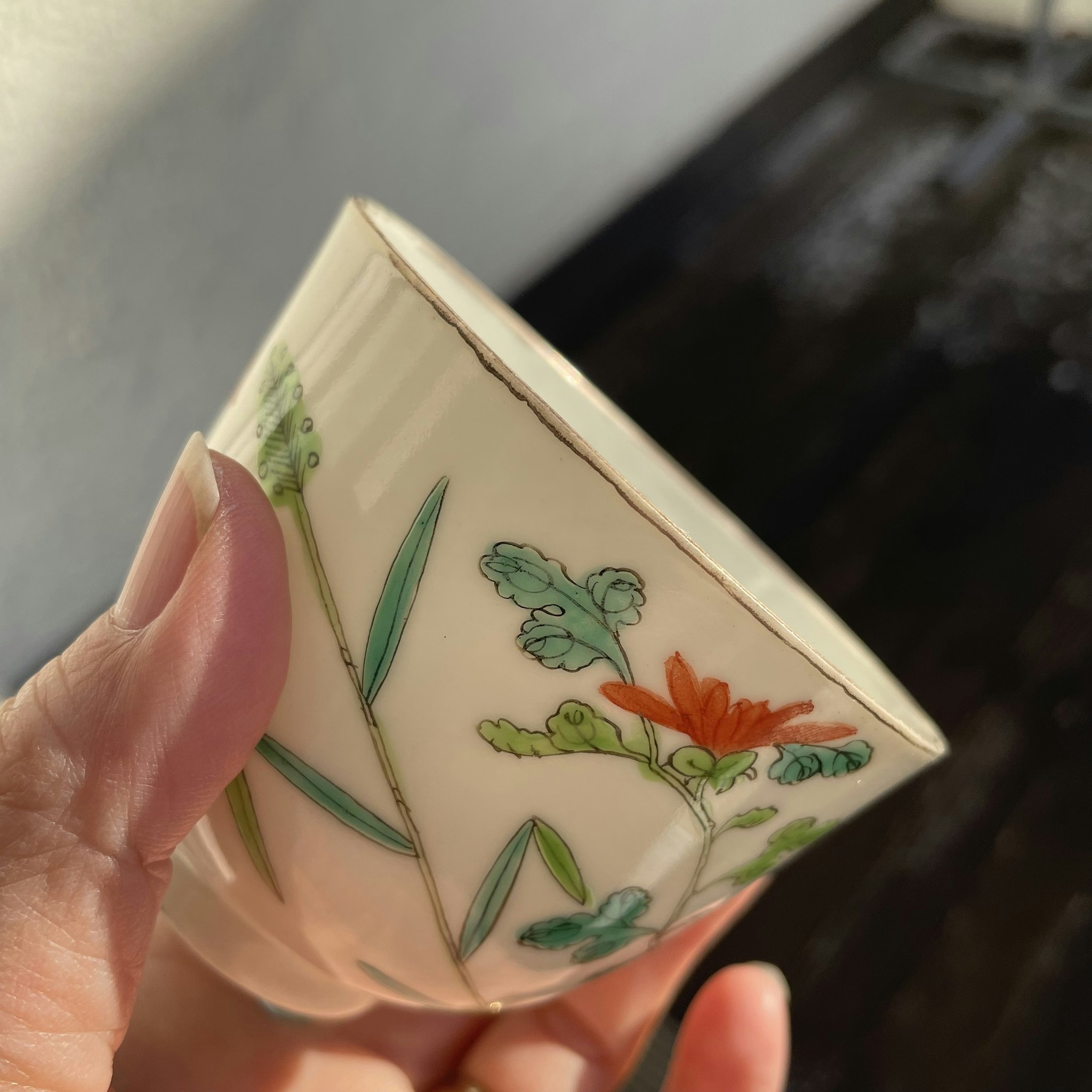 Chinese antique porcelain teacup, Late Qing Dynasty, #1731