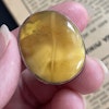 Vintage natural amber ring Danish design sterling silver #1752