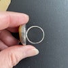 Vintage natural amber ring Danish design sterling silver #1750