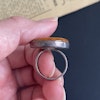 Vintage natural amber ring Danish design sterling silver #1751