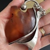 Natural amber pendant with silver Baltic amber Scandinavian design 56g #1757