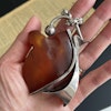 Natural amber pendant with silver Baltic amber Scandinavian design 56g #1757