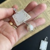 Unique earrings Chinese antique mother of pearl gaming counters chips tokens