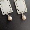 Unique earrings Chinese antique mother of pearl gaming counters chips tokens