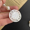 Unique earrings Chinese antique mother of pearl gaming counters chips tokens