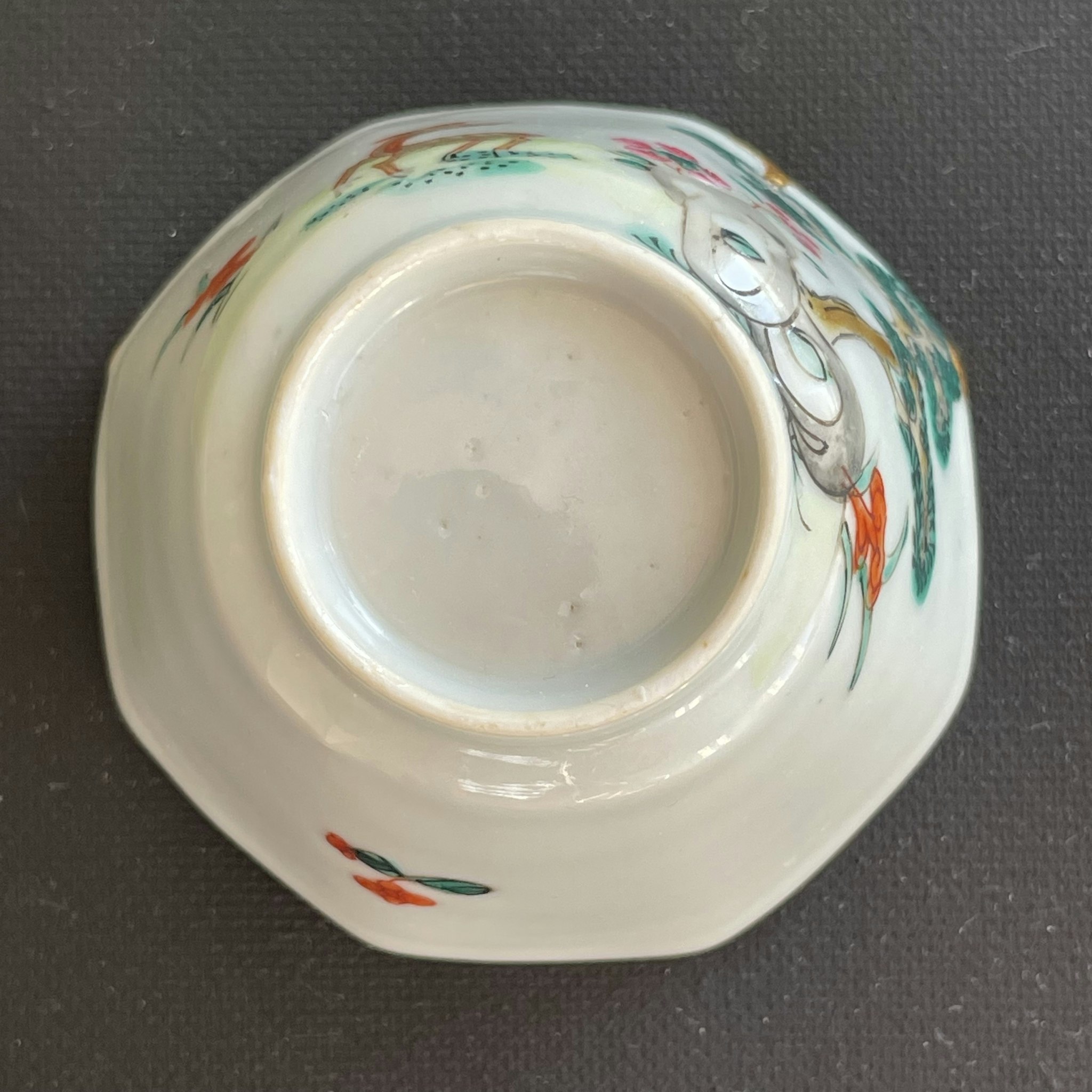 Chinese Antique Porcelain teacup + saucer, Yongzheng / Qianlong 18c #1779